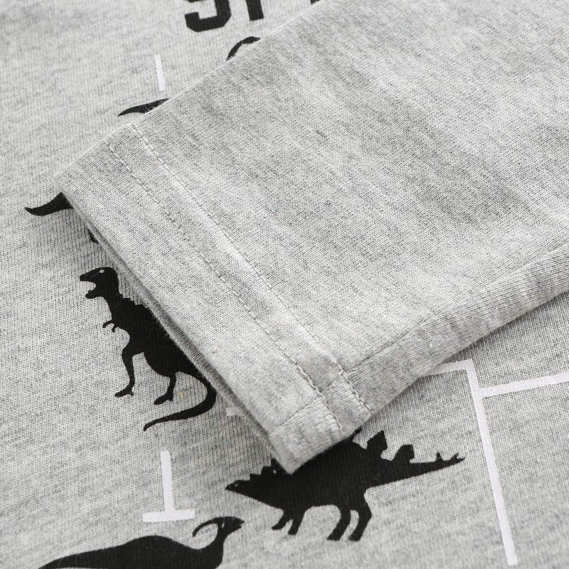 HowJoJo Boys Dinosaur Shirts Kids Cotton Long Sleeve T Shirts Graphic Crewneck Tees Gray Size 7/6-7 - Image 5